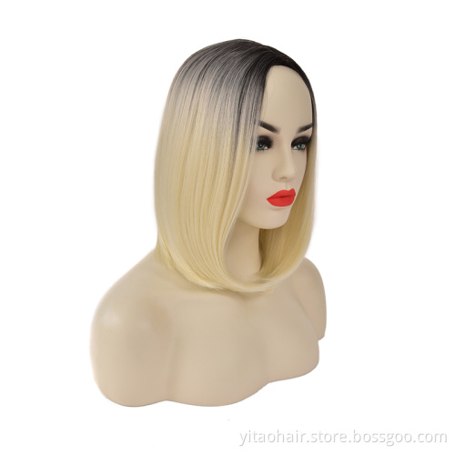 BoBo Head synthetic wigs Short Straight Blond factory wholesale price